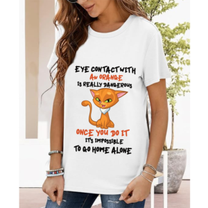 Eye Contact with an Orange White T-Shirt