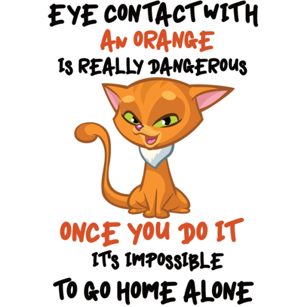 Eye Contact with an Orange White T-Shirt